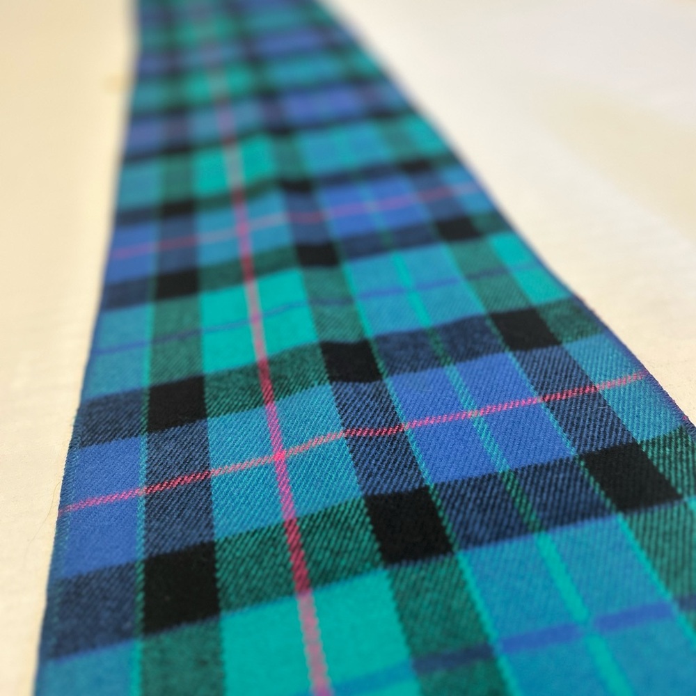Vintage Turquoise Tartan Scarf